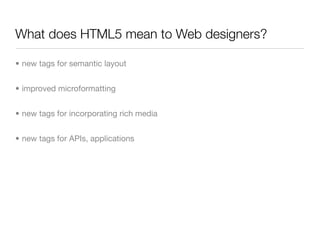 HTML5 - techMaine Presentation 5/18/09