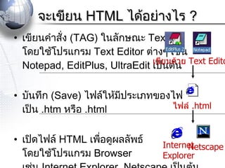 การสอนเขียนHtml | PPT
