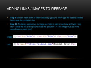 Step 8: Finally, we need a paragraph on our page. To do that, we type <p> on next row and hit "Enter" a coupe time just to have some space for our paragraph. Then type </p>