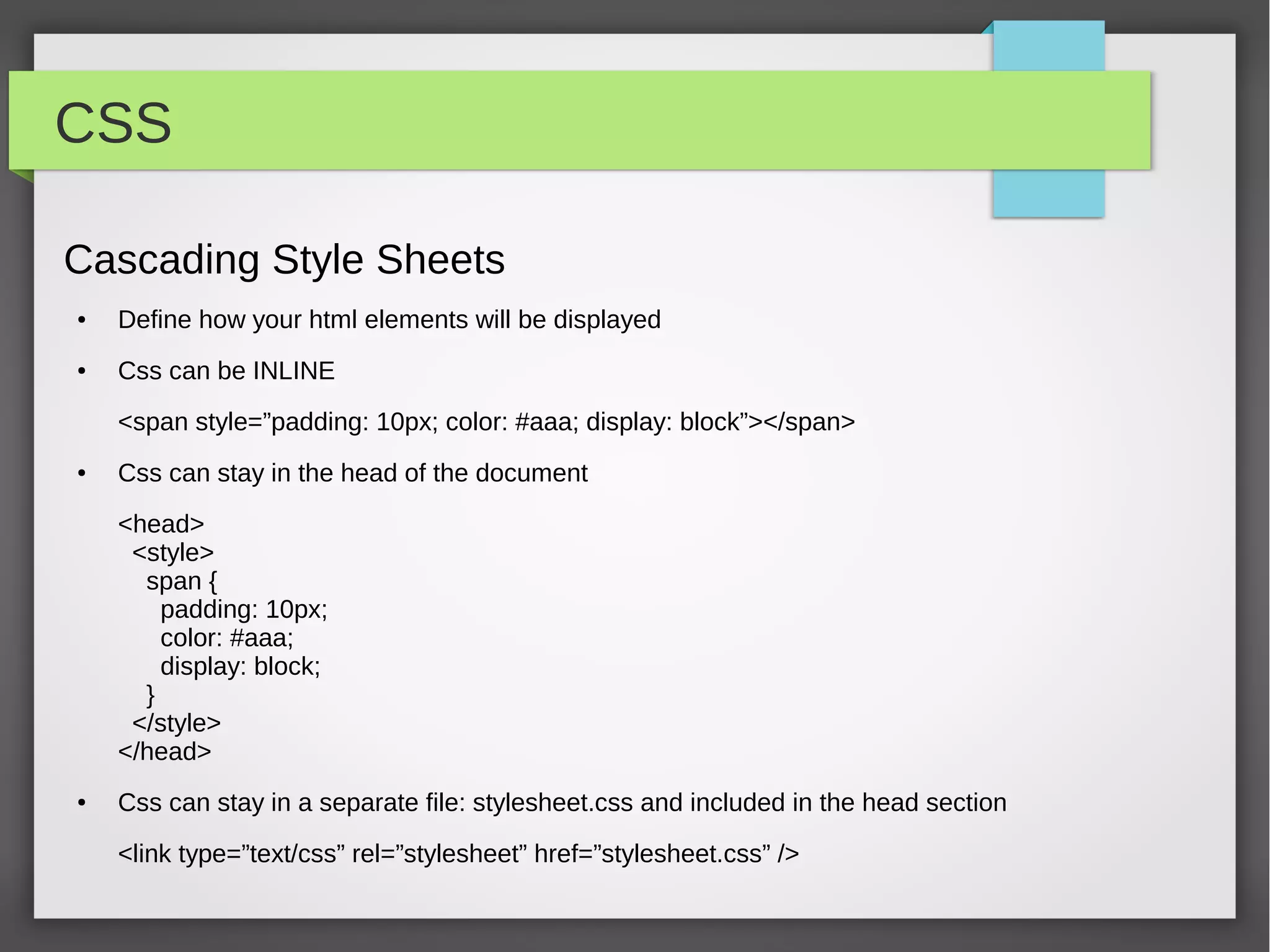 Why HTML5?

●   Easier (DOCTYPE, charset declarations)
●   Semantics
●   Multimedia support (no flash plz!)
●   Geolocalization
●   Canvas
●   Forms
●   Storage
●   Mobile
●   Web Sockets
●   ...
 