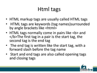 Html tags | PPTX