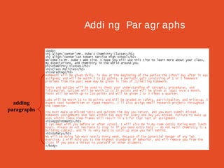 Addi ng Par agr aphs

adding
paragraphs

 