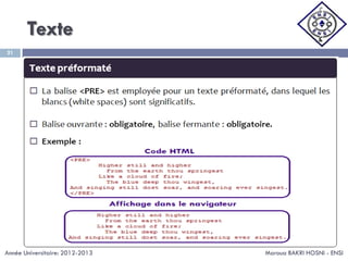Texte
Maroua BAKRI HOSNI - ENSI
21
Année Universitaire: 2012-2013
 
