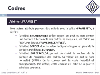 Cadres
Maroua BAKRI HOSNI - ENSI
96
Année Universitaire: 2012-2013
 