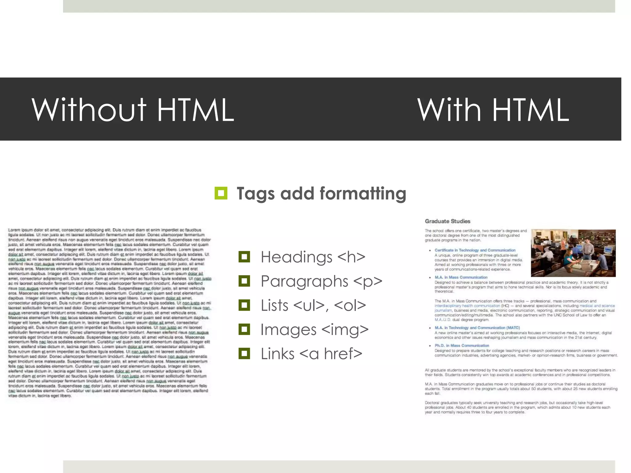 Very basic intro to HTML | PPTX | Web Design and HTML | Internet