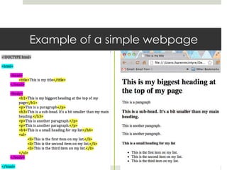 Example of a simple webpage
 