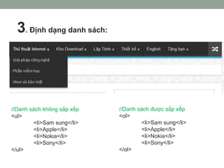 Website #01: HTML cơ bản | PPTX