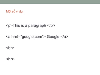Website #01: HTML cơ bản | PPTX