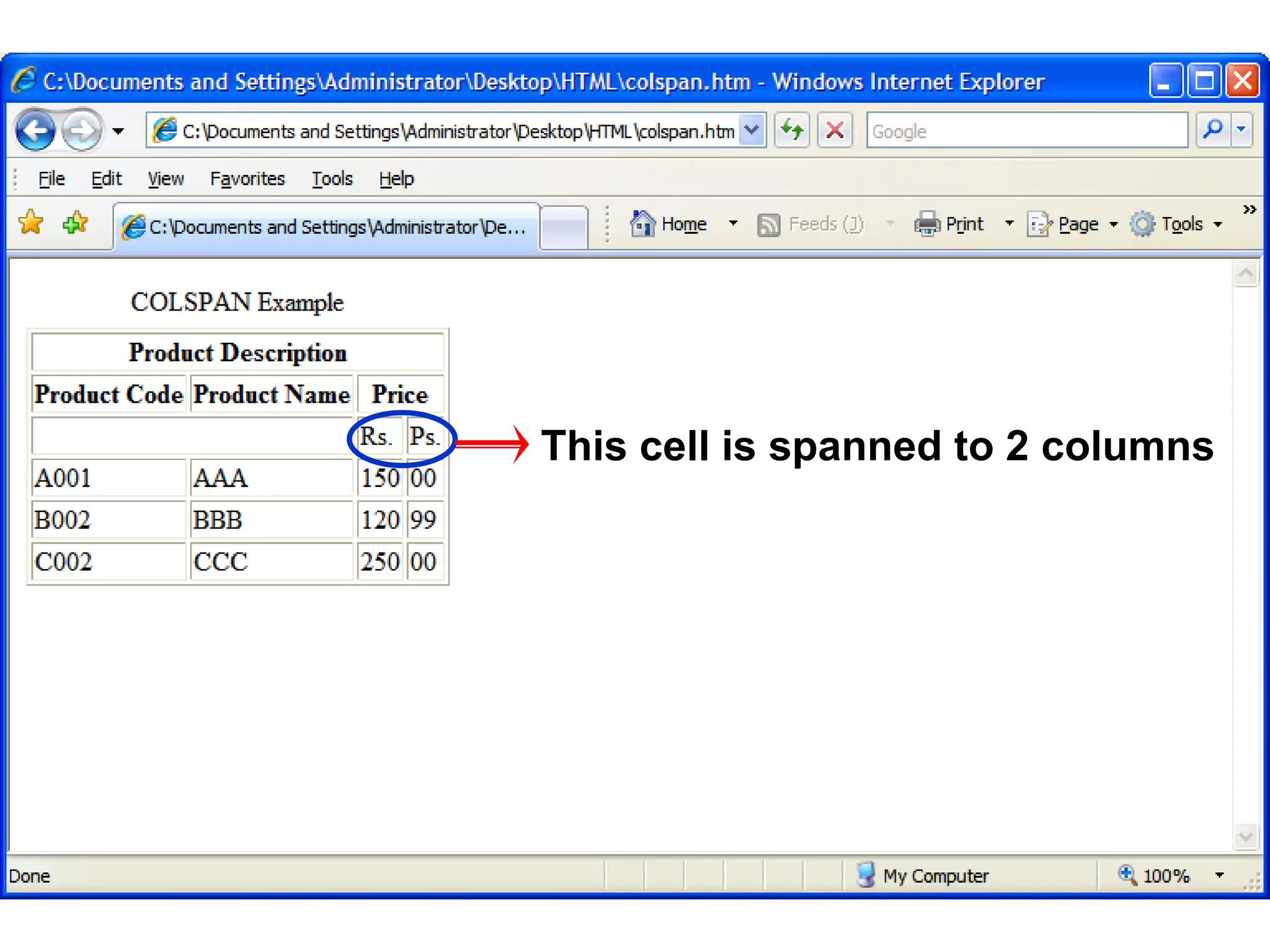 138 
This cell is spanned to 2 columns 
Satish Chandra 
 