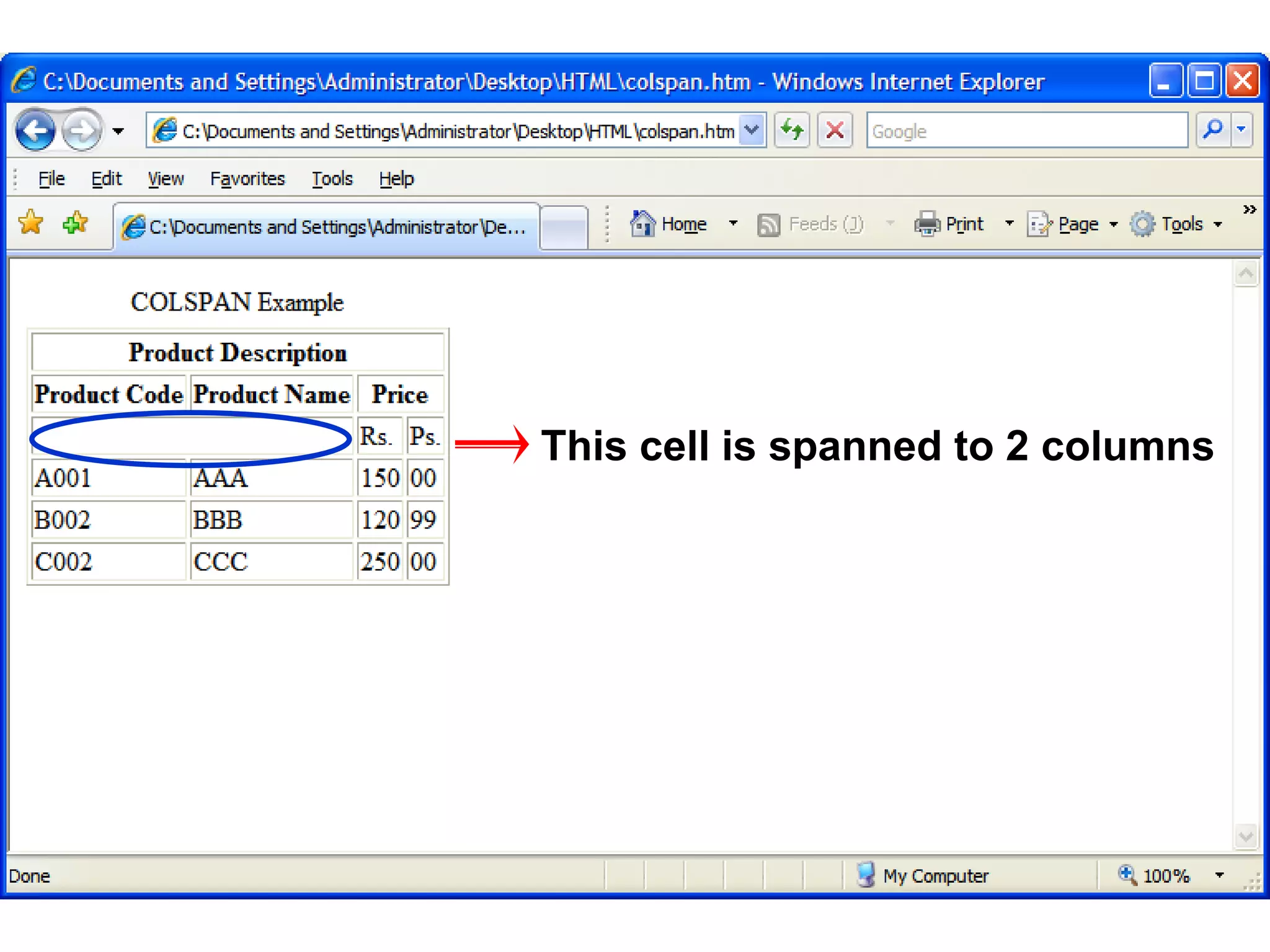 140 
This cell is spanned to 2 columns 
Satish Chandra 
 