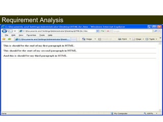 Requirement Analysis 
39 
Satish Chandra 
 