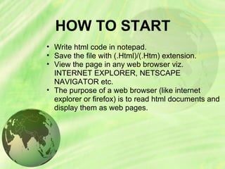 Html | PPT | Web Design and HTML | Internet