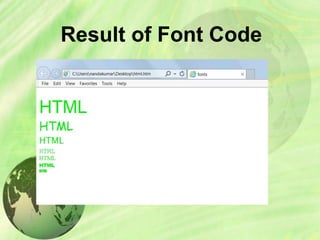 Result of Font Code
 