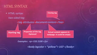 Introduction to HTML | PPTX | Web Design and HTML | Internet
