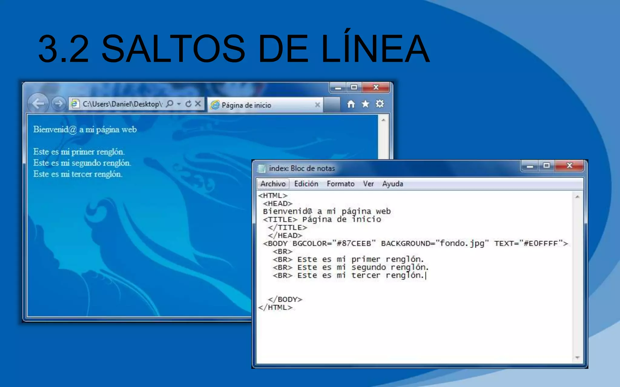 3.2 SALTOS DE LÍNEA
 