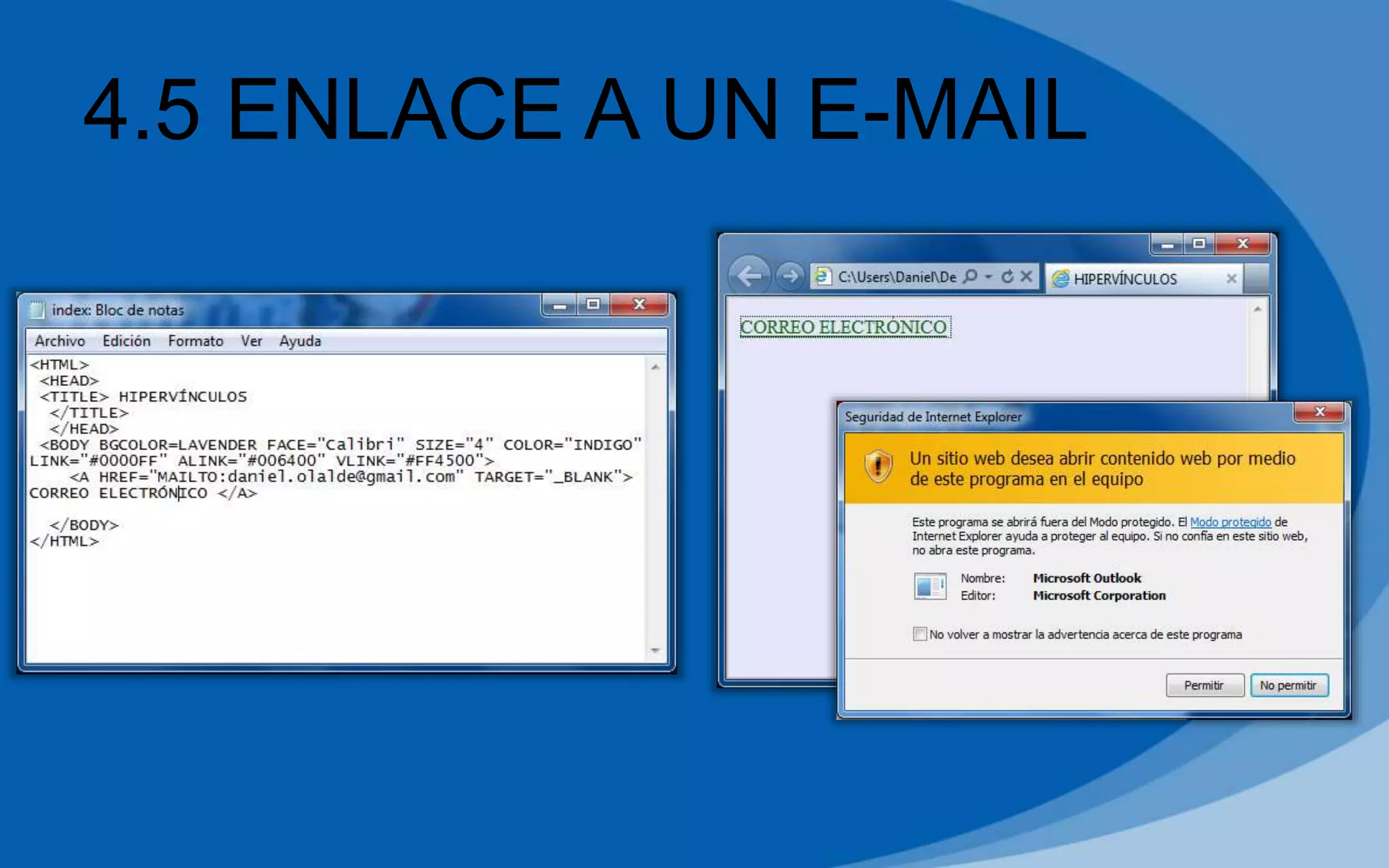 4.5 ENLACE A UN E-MAIL
 