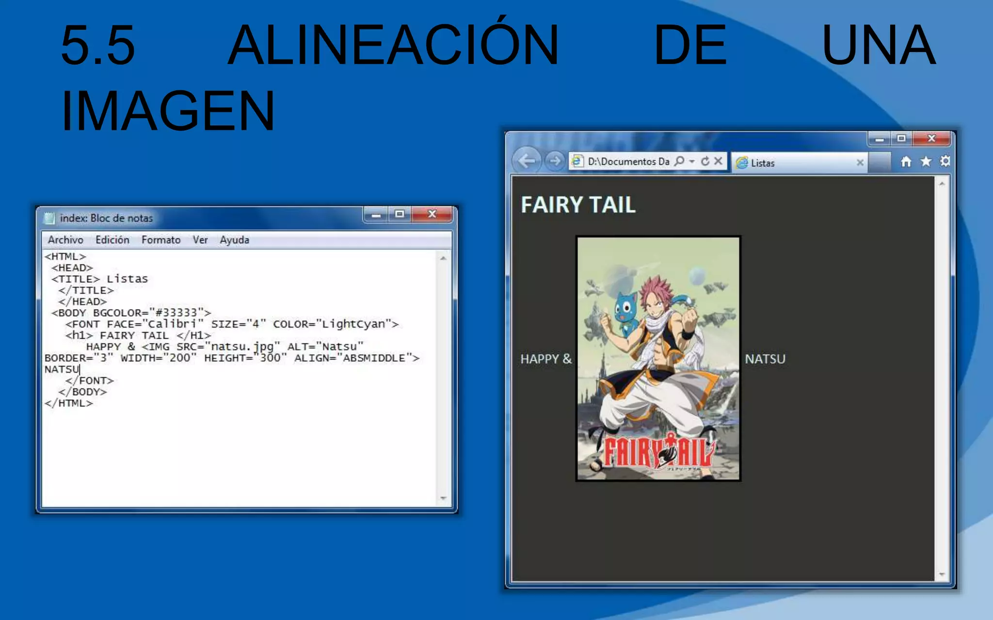 5.5 ALINEACIÓN DE UNA
IMAGEN
 