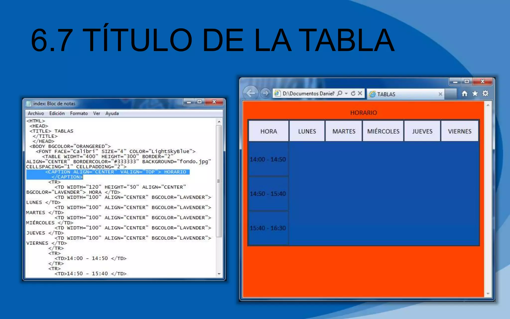 6.7 TÍTULO DE LA TABLA
 