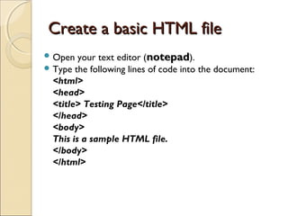 Presentation on HTML | PPT