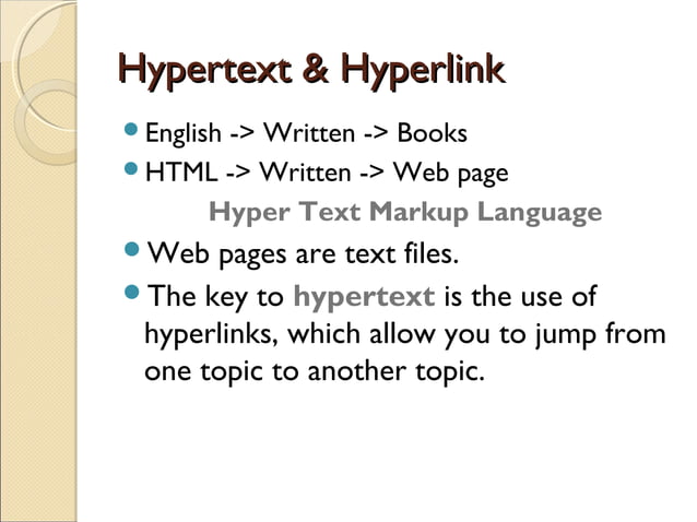 Presentation on HTML