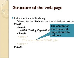 Presentation on HTML | PPT