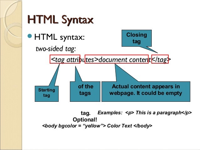Presentation on HTML