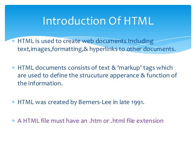ppt presentation on html