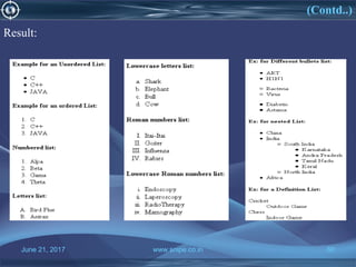 June 21, 2017 www.snipe.co.in 60
(Contd..)
June 21, 2017 www.snipe.co.in 60
Result:
 