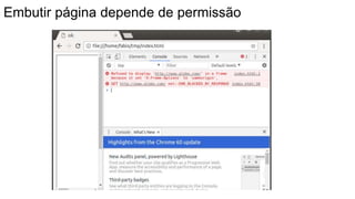 Embutir página depende de permissão
 
