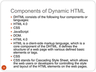 HTML and DHTML | PPT