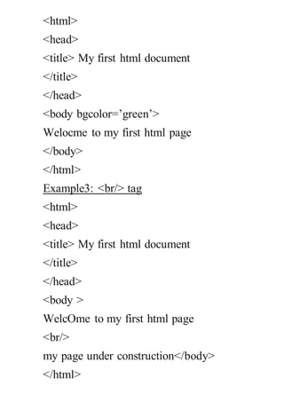 CLASS VII COMPUTERS HTML | DOCX