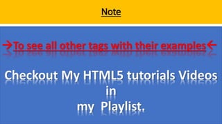 Html notes with Examples | PPTX