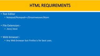 Html notes with Examples | PPT