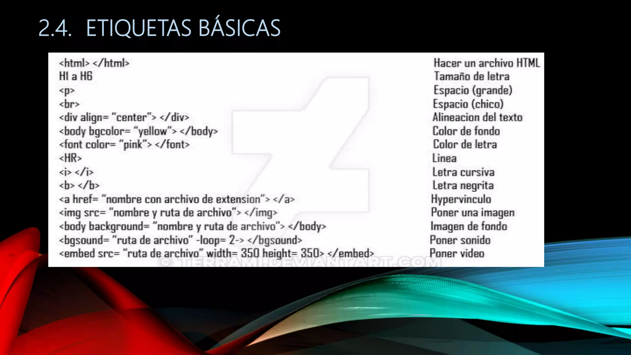 2.4. ETIQUETAS BÁSICAS
 