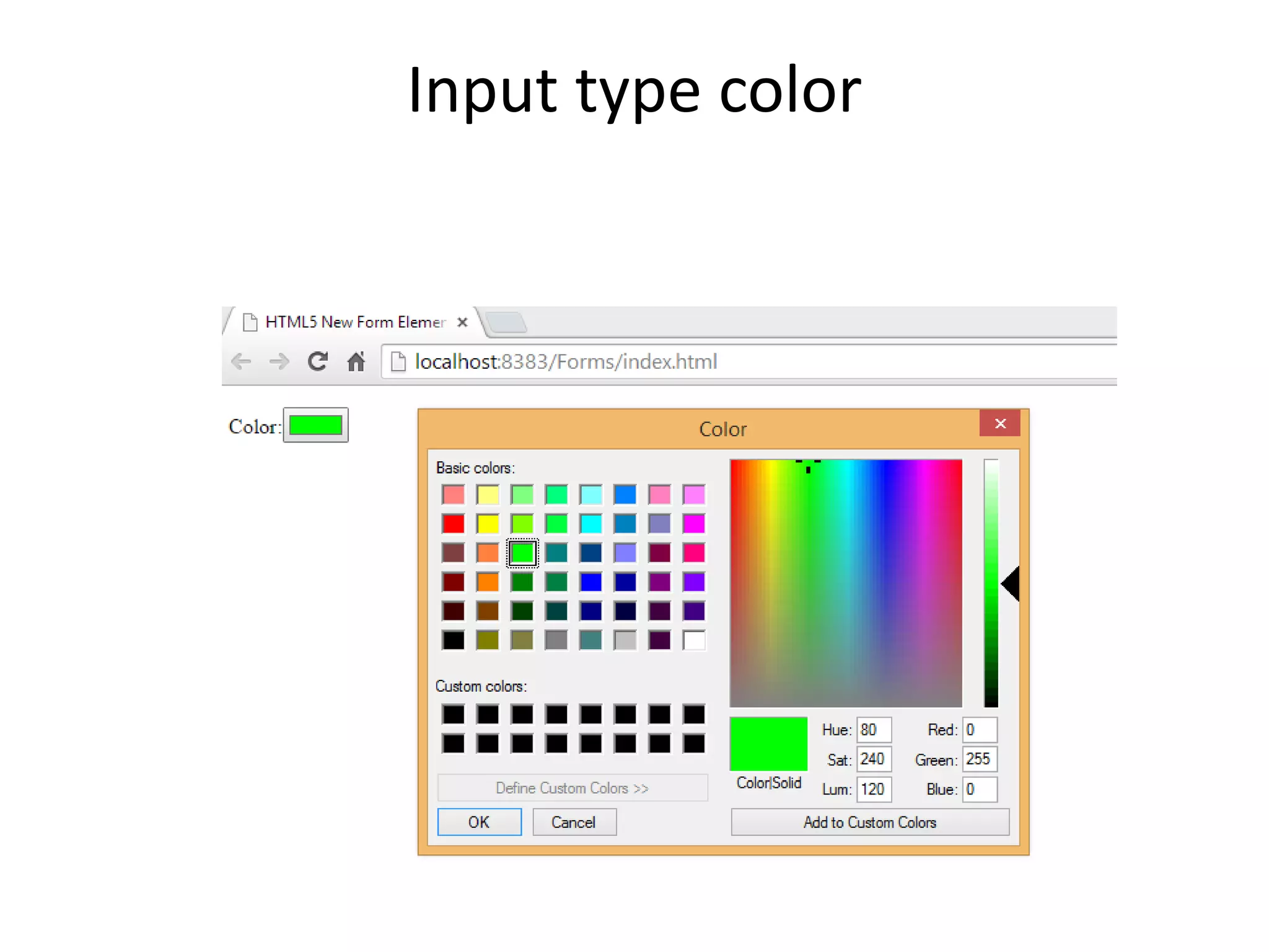 Input type color
 