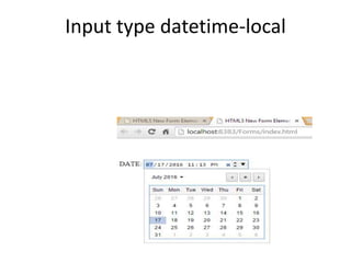 Input type datetime-local
 