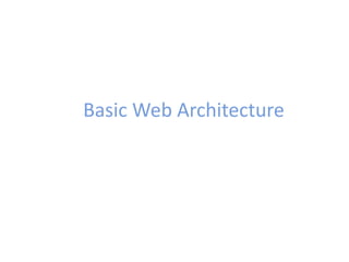 Basic Web Architecture
 