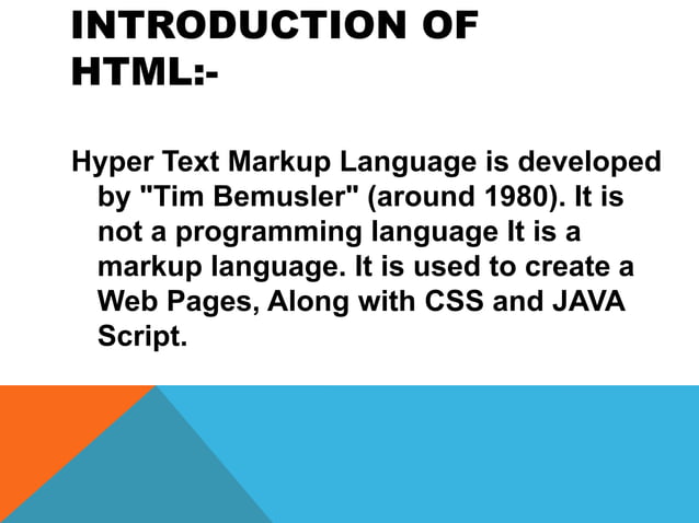 Html introduction | PPT