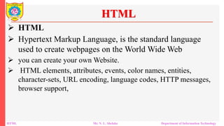 Hyper Text Markup Language, Cascading Style Sheet | PPTX