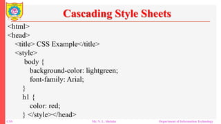 Hyper Text Markup Language, Cascading Style Sheet | PPTX