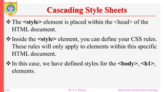 Hyper Text Markup Language, Cascading Style Sheet | PPTX