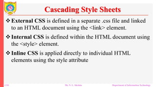 Hyper Text Markup Language, Cascading Style Sheet | PPTX