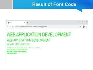 Result of Font Code
 
