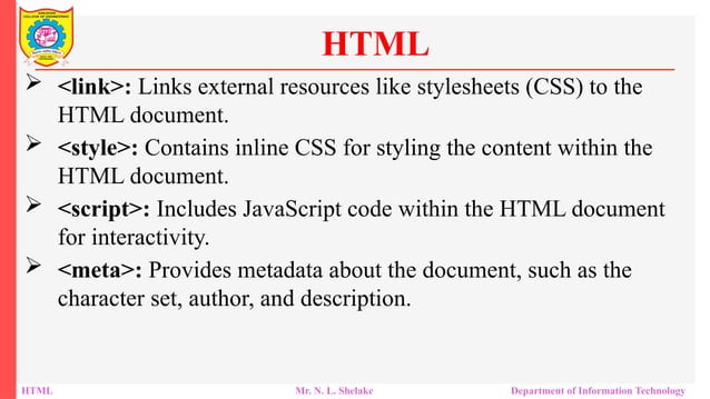 Hypertext Markup Language (HTML ) and Cascaded Style Sheet (CSS) | PPT