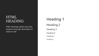 pengenalan HTML Dasar untuk pemrograman web .pptx