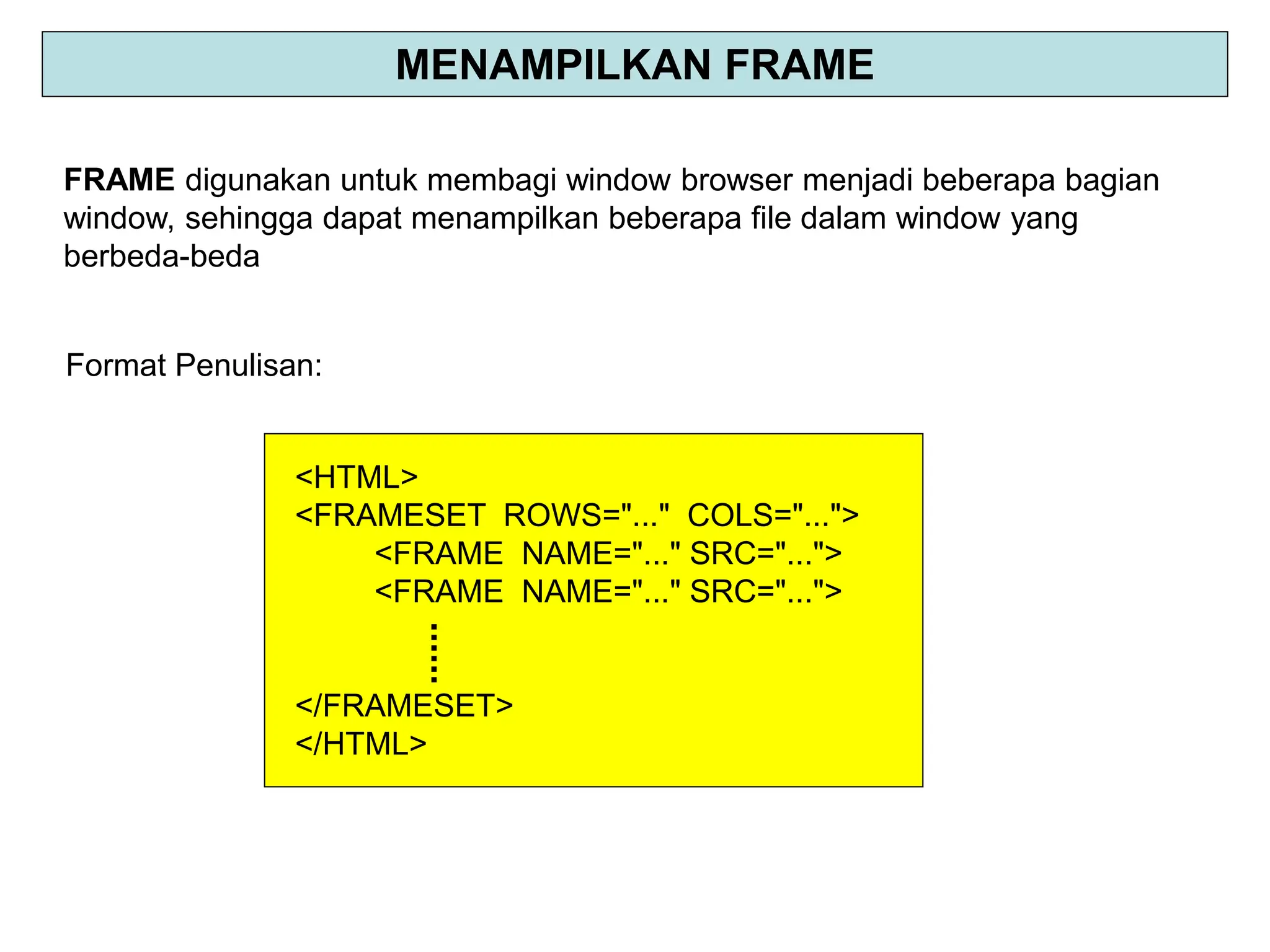 Presentasi Pengenalan HTML Dasar Membuat Desain Web Bagian 3 | PPT
