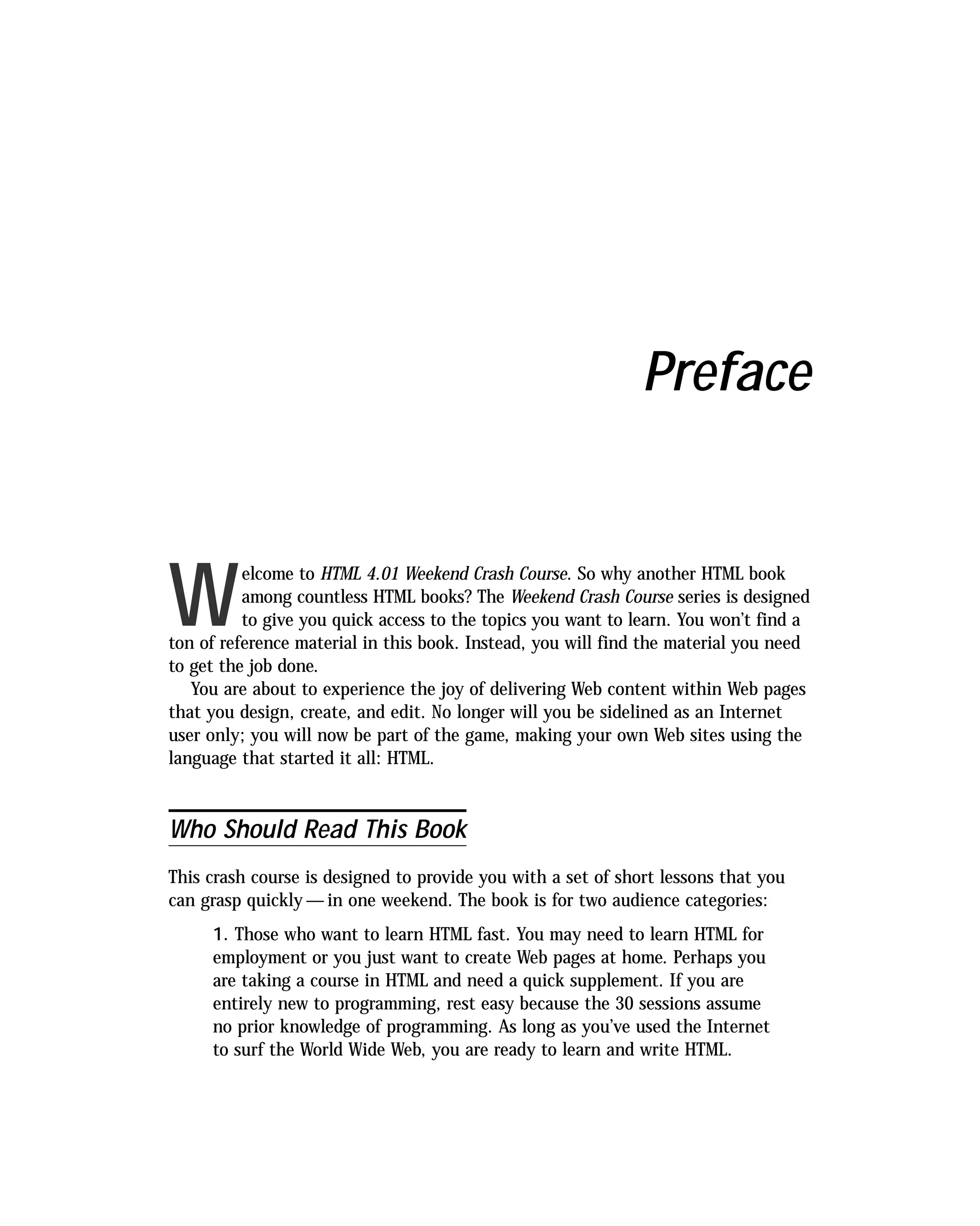 Html 4 01 Weekend Crash Course (2000) 0764547461