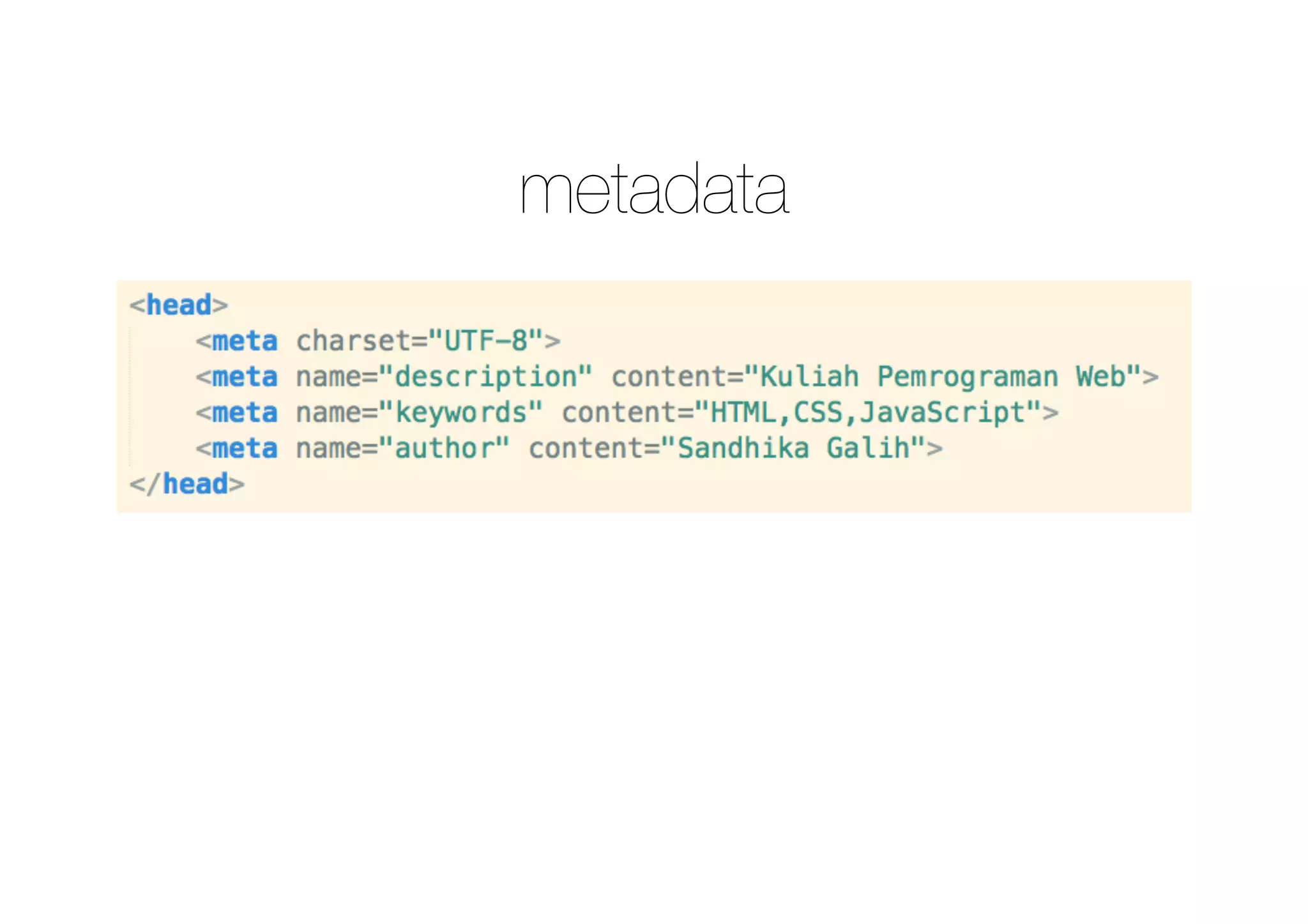 metadata
 