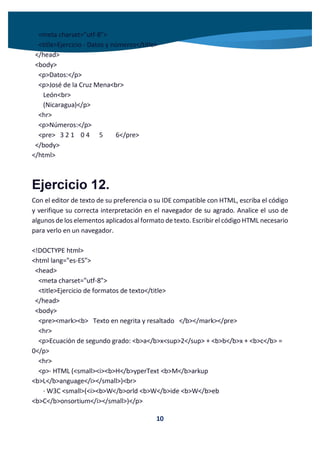Ejercicios HTML 5