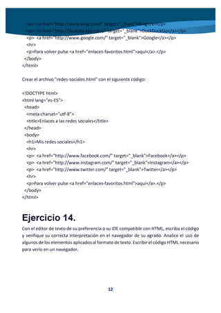 Ejercicios HTML 5
